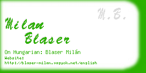 milan blaser business card